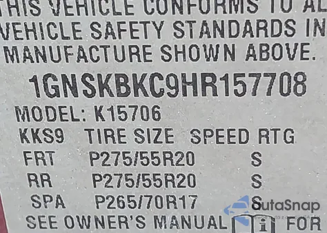 2017 Chevrolet Tahoe Lt z USA, uszkodzony, nr VIN 1GNSKBKC9HR157708